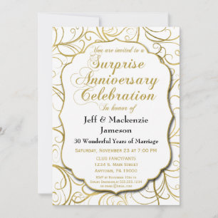 Invitation de surprise d'anniversaire de mariage T