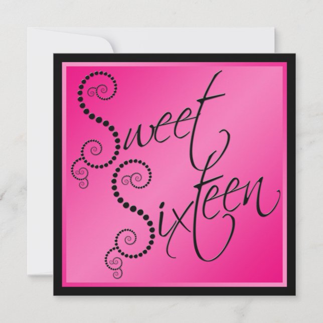 Invitation de sweet sixteen de perles de roses (Devant)