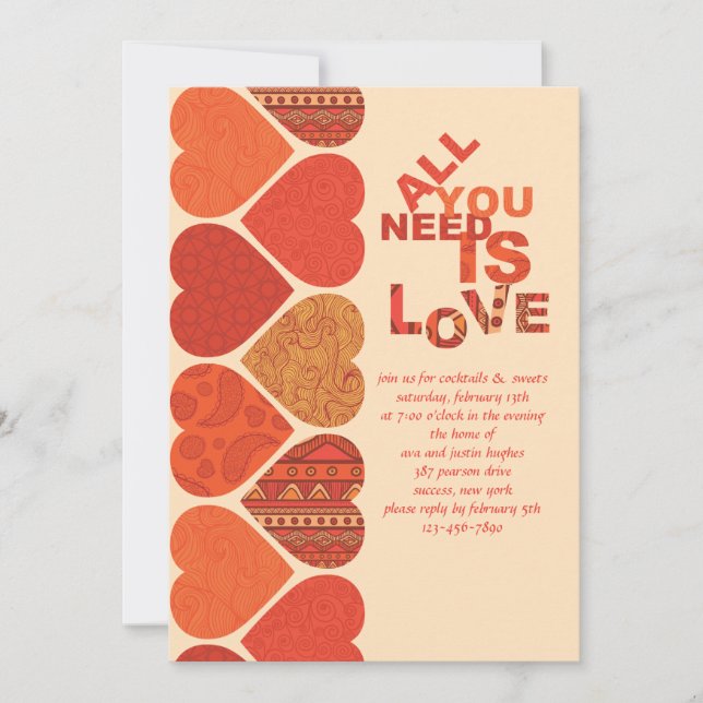 Invitation de Sweetheart Valentine (Devant)