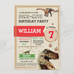 Invitation de T-Rex Dino de fête d'anniversaire de