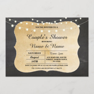 Invitation de tableau de douche de couples de
