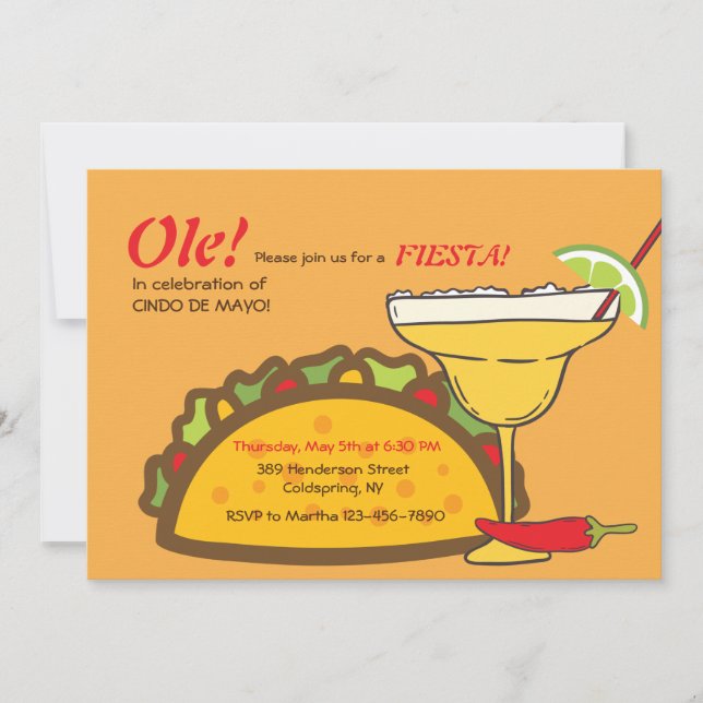 Invitation de tacos et de margaritas (Devant)