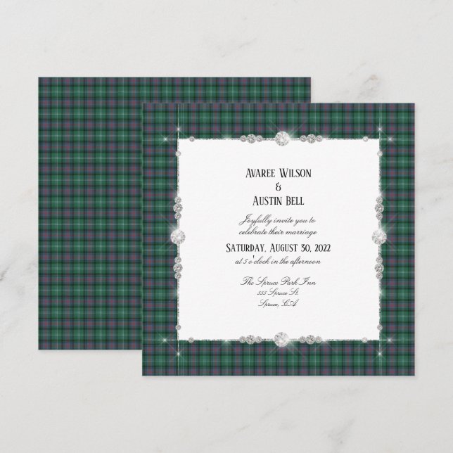 Invitation de Tartan écossais de Sutherland (Devant / Derrière)