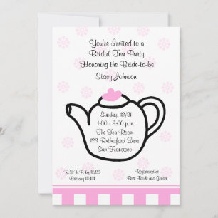 Invitation de Tea Party Fête des mariées rose