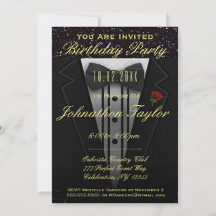 Invitation de tenue de soirée pour fête d'annivers