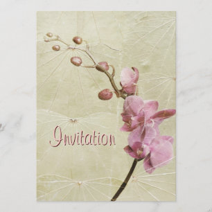 Invitation de texture d'orchidée et de feuille