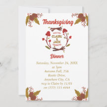 Invitation de Thanksgiving