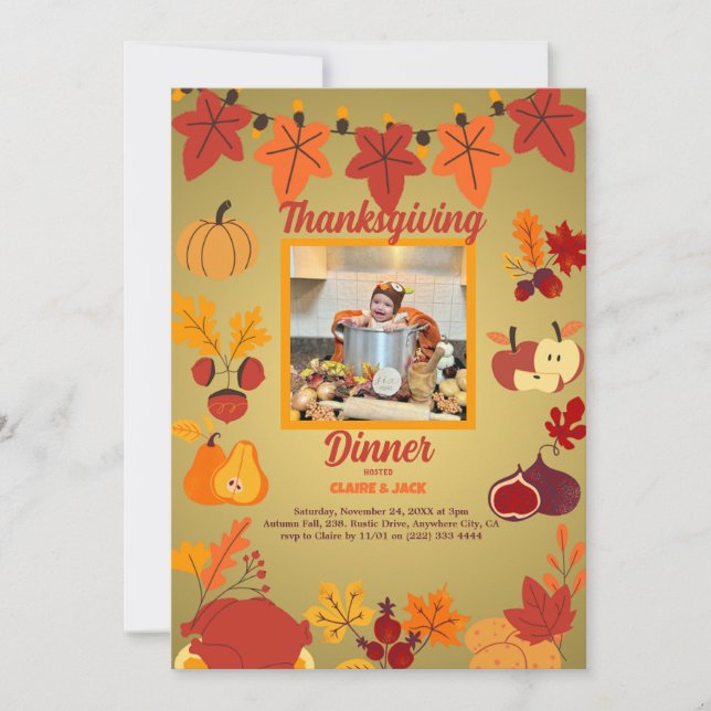 Invitation de Thanksgiving (Devant)