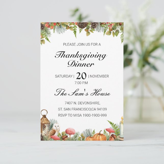 Invitation de Thanksgiving (Debout devant)