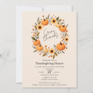 Invitation de Thanksgiving Couronne d'Automne 'Don