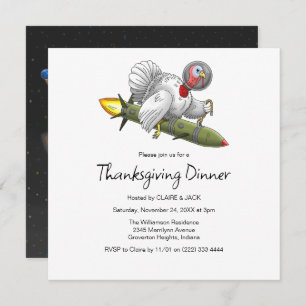 Invitation de Thanksgiving Rocket Turkey