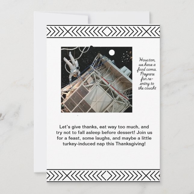 Invitation de Thanksgiving sur le thème de l'espac (Devant)