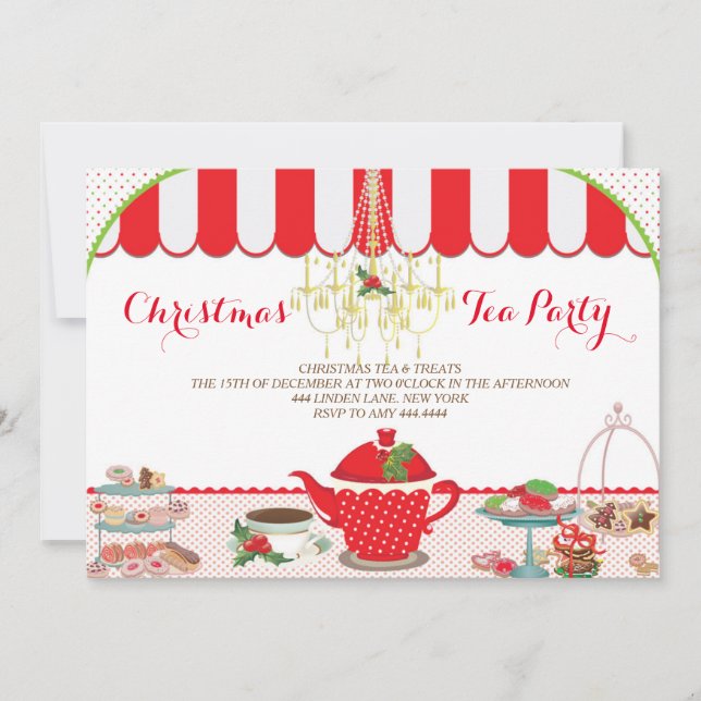 Invitation de thé de Noël (Devant)