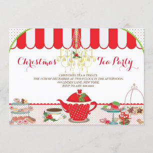 Invitation de thé de Noël