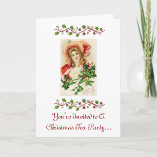 Invitation de thé de Noël. Conception vintage