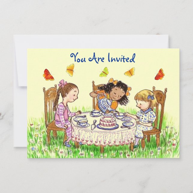Invitation de thé de partie de filles et de (Devant)