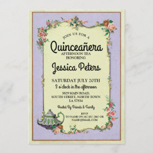 Invitation de thé de théière du pays des