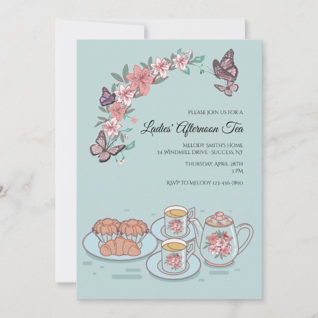 Invitation de thé et de scones (Devant)