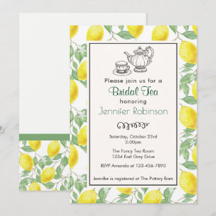 Invitation de thé Motif de citron jaune