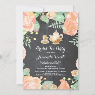 Invitation de thé pour la douche de mariée Floral