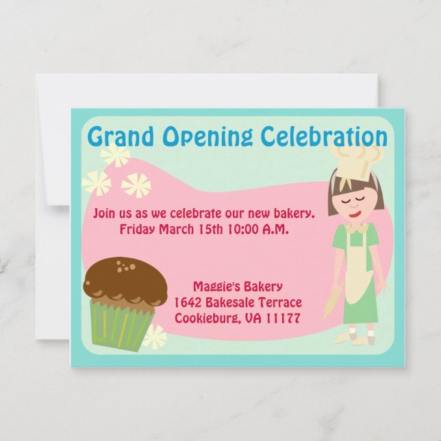 Invitation de thème Cute Baking (Devant)