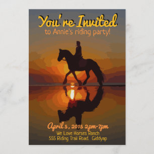 Invitation de thème de cheval. Partie d'équitation