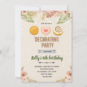 Invitation de thème de décoration de cookies boho