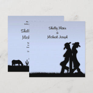 Invitation de thème de mariage occidental bleu