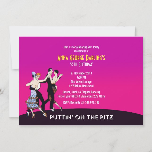 Invitation de thème de partie de jazz des années (Devant)