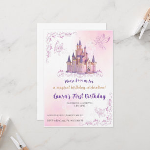 Invitation de thème petite princesse. Fête d'enfan