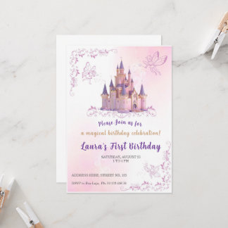 Invitation de thème petite princesse. Fête d'enfan