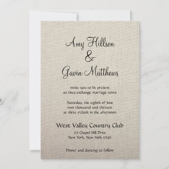 Invitation de toile fine (Devant)