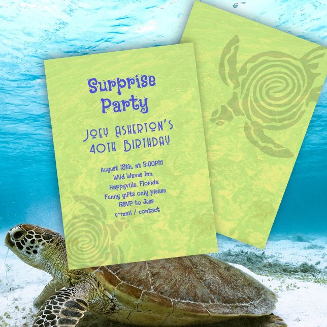 Invitation de tortue de mer pour l'anniversaire de (Créateur téléchargé)
