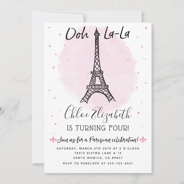 Invitation de Tour Eiffel de Paris pour tout (Devant)