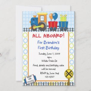 Invitation de train d'anniversaire