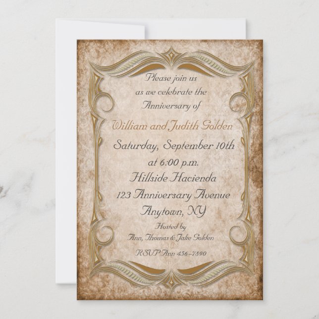 Invitation de trame de défilement or (Devant)