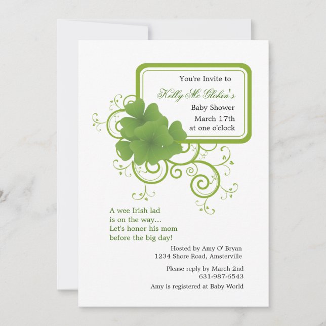 Invitation de trame Shamrock (Devant)