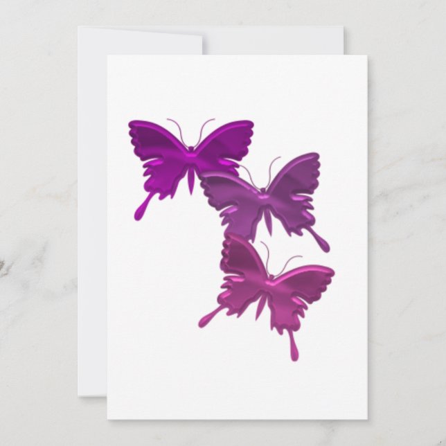 Invitation de trio de papillon (Devant)