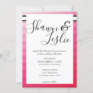 Invitation de typographie Mariage rose moderne V2
