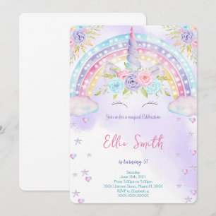 Invitation de Unicorn Kids