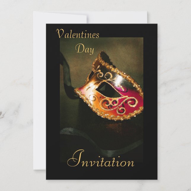 Invitation de vacances à la mascarade de Valentine (Devant)