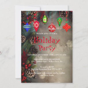 Invitation de vacances avec décorations de Noël