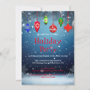 Invitation de vacances avec décorations de Noël