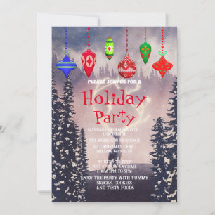 Invitation de vacances avec décorations de Noël