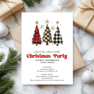 Invitation de vacances d'arbre de Noël à carreaux