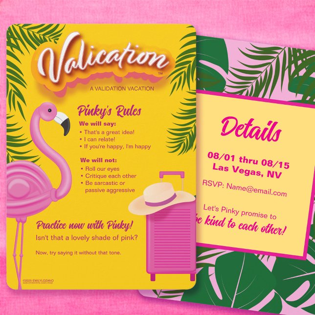 Invitation de vacances de validation Pinky (Créateur téléchargé)