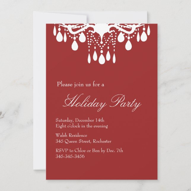 Invitation de vacances Grand Ballroom (rouge) (Devant)