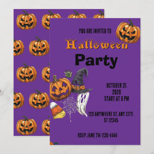 Invitation de vacances Halloween Invitation Hallow