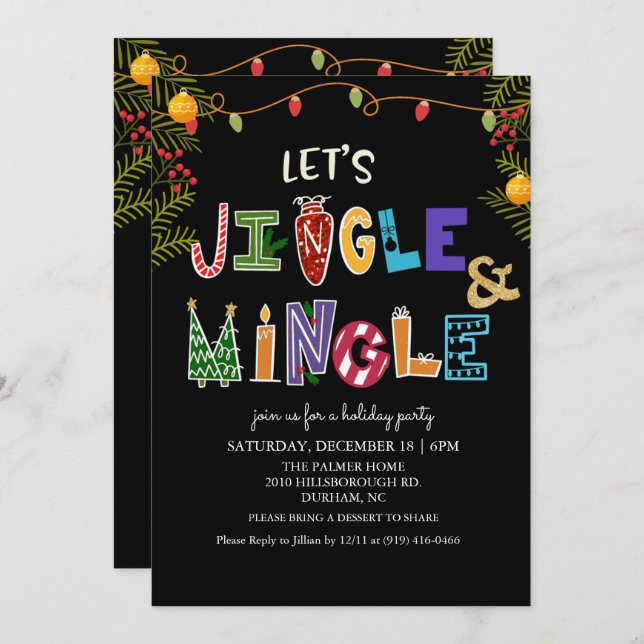 Invitation de vacances Jingle et Mingle (Devant / Derrière)