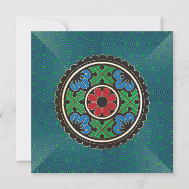 Invitation de vacances Mah Jongg / Carte plate (Devant)